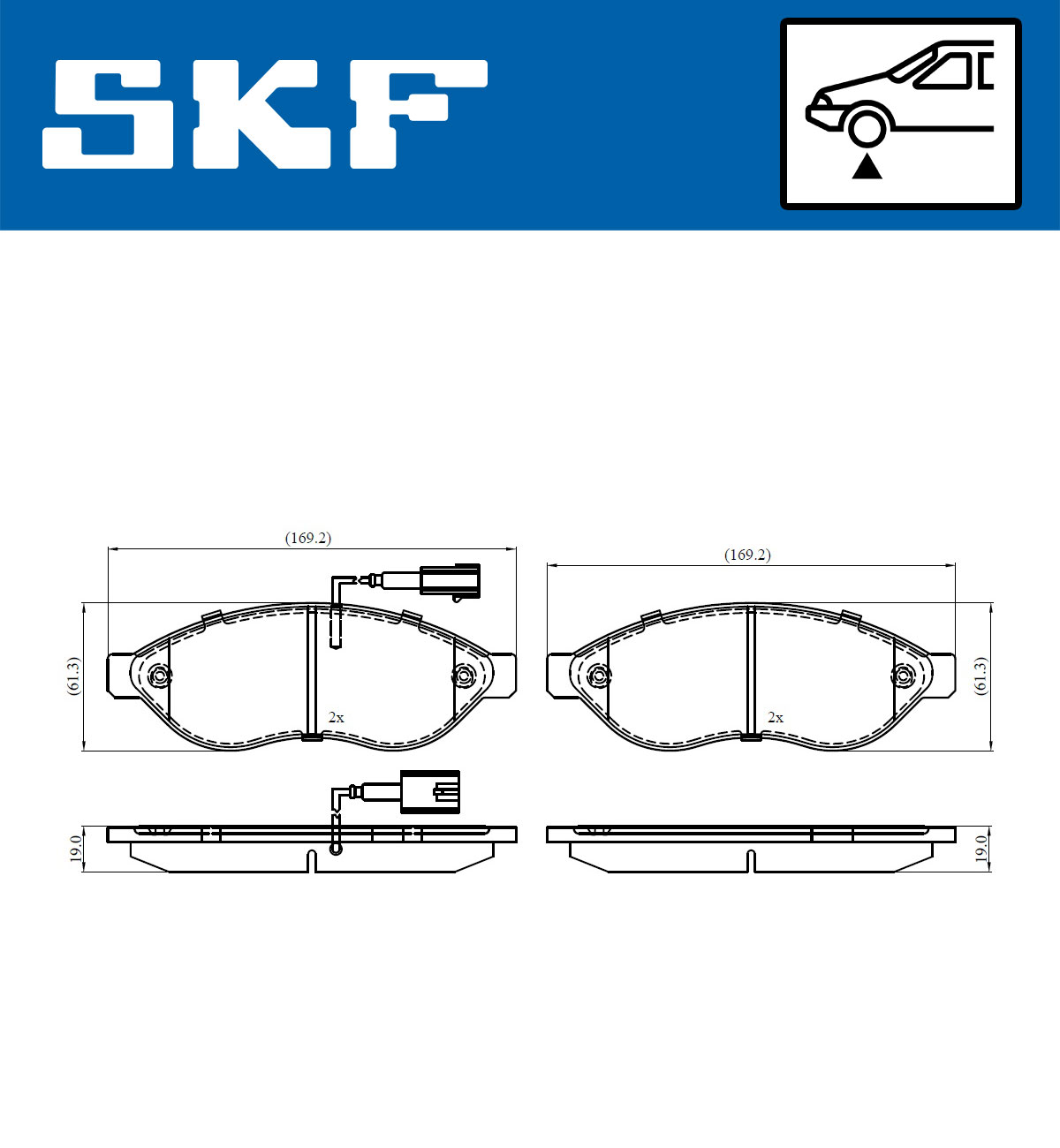 Set placute frana,frana disc VKBP 80009 E SKF